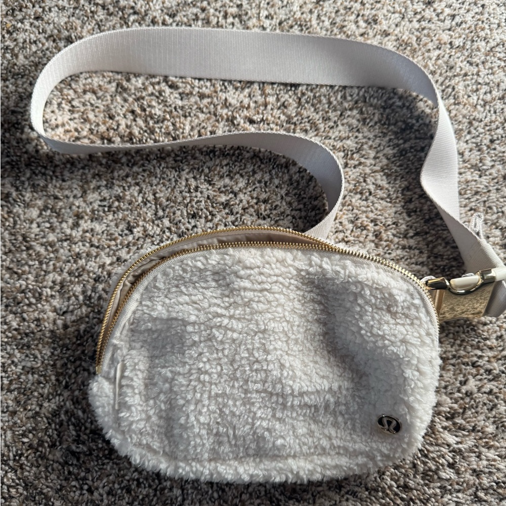White Sherpa Crossbody Bag